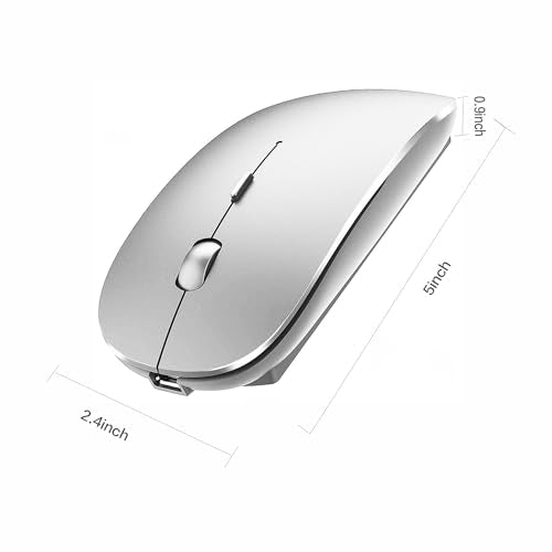 Bluetooth Wireless Mouse for Laptop mac MacBook ipad MacBook air MacBook pro pc Desktop Computer Windows Chromebook Notebook (Silver) - color: silver