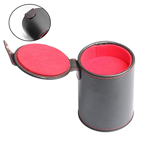 SUPVOX Double Layer PU Leather Dice Cup Silent Dice Shaking Box for Board Games KTV and Bar Entertainment Includes Storage