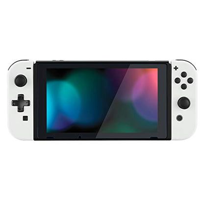 eXtremeRate White DIY Housing (D-Pad Version) with Full Set Buttons for Joycon Handheld Controller, Replacement Shell Case for Nintendo Switch & Switch OLED [Only The Shell, NOT The Joycon] - color: White