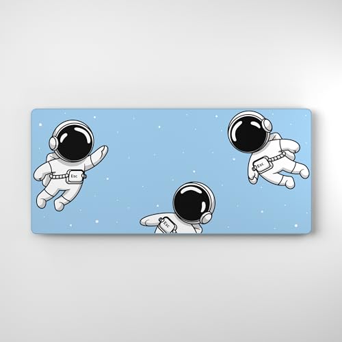 keycadets Gravity Gaming Mouse Pad, Large Desk Pad for Keyboard and Mouse, Non-Slip Mousepad Gaming Desk Mat with Foam Core, Anti-Fray Lock Stitching and Low Friction Cloth Surface (35.4” x 15.8”) - color: Sky