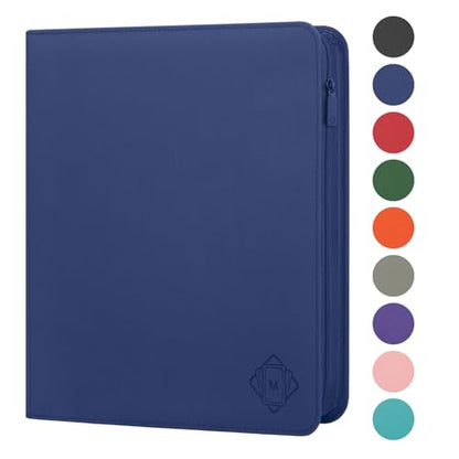 Premium Card Binder 12 Pocket for 720 Pockets Trading Card Binder, PU Zipper Card Collection Album, Sturdy Side-Loading Card Book Holder for MTG, TCG, Game Cards, Sports Cards - color: 12 Deep Blue