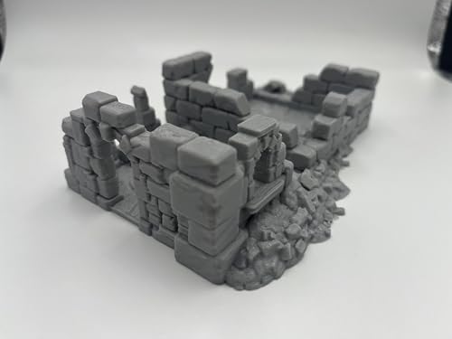 Hautico Damaged Medieval House Ruins Terrain Scenery for 18-28mm Miniatures Wargame, DND, 3D Printed and Paintable