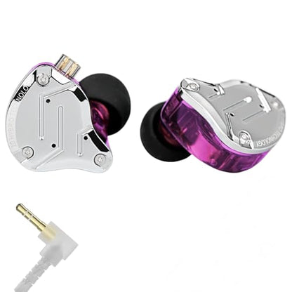 KZ ZS10 PRO in Ear Monitor Headphones, 4BA+1DD 5 Hybrid Driver Gaming Earbuds Wired Earphones, HiFi Clarity Sound Immersive Bass IEMs for Gaming Musician Singer Audiophile (Purple Without Microphone) - color: Purple, style: without mic