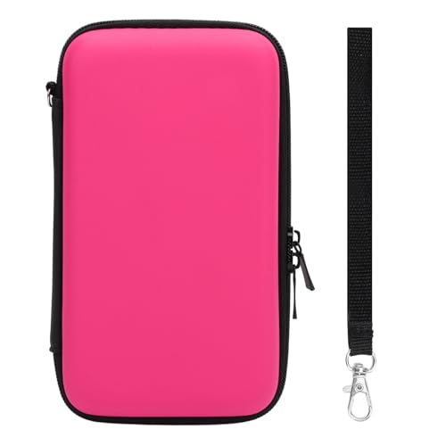 Carrying Case for NintendoNew New 2DS XL, 2DS LL, New 3DS, 3DS Console, Hard Protective Shell Travel Case Pouch with 8 Game Cartridges Slot, Water Proof PU & Hard EVA, Console - color: PinkPink
