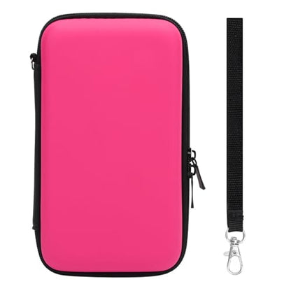 Carrying Case for NintendoNew New 2DS XL, 2DS LL, New 3DS, 3DS Console, Hard Protective Shell Travel Case Pouch with 8 Game Cartridges Slot, Water Proof PU & Hard EVA, Console - color: PinkPink