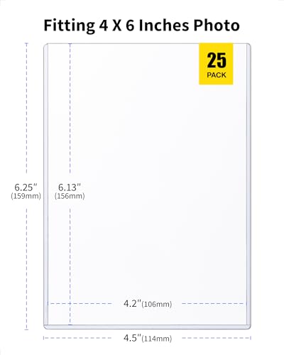 4x6 Toploaders 25 Pack, 39 PT Hard Plastic Photo Sleeves | 12 Mil Rigid PVC Sheet Protectors for 4x6 Photos Cards, Kpop Cards, Postcards, Prints, Recipe & Trading Cards, Blue Tint