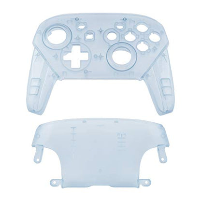 eXtremeRate Glacier Blue Faceplate and Backplate for Nintendo Switch Pro Controller, DIY Replacement Shell Housing Case for Nintendo Switch Pro - Controller NOT Included - color: Clear Glacier Blue