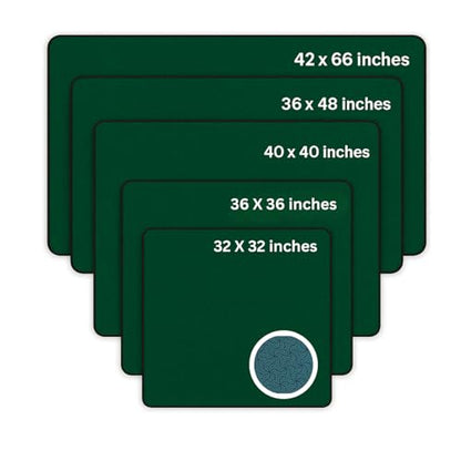 Board Game Mat 35"x35" Designed for 36 in Tables, Mahjong Mat with Carrying Bag, Neoprene Playmat, Table Cover for Board Games, Tile, Poker, RPG and Dominoes (Green) - color: Green