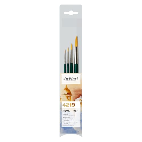da Vinci Watercolor Series 4219 Nova Paint Brush Set, Synthetic, Multiple Sizes, 4 Brushes (Series 1570) - style: Nova Round Set 2