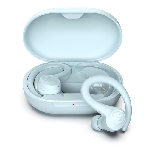JLab, Go Sport+, True Wireless Workout Earbuds, Bluetooth Sport Earbuds, Clear Calling, Light Blue - color: Light Blue, style: Sport+