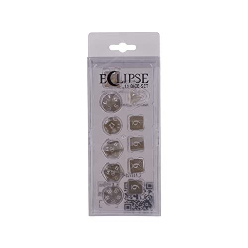 Ultra PRO - Eclipse 11 Würfelset (Smoke Grey) - Großartiges Würfelset für alle Arten von Karten- und Brettspielen wie, DND, MTG und RPG - UP Your Game With Ultra PRO - color: Smoke Grey