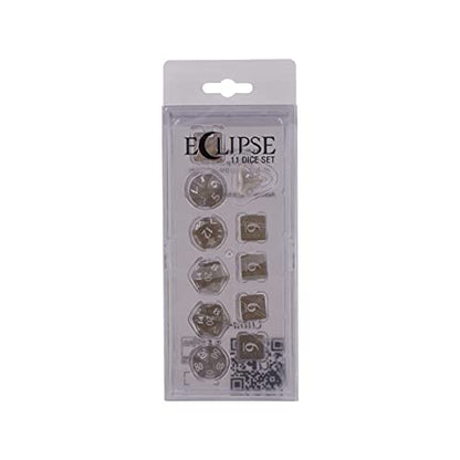Ultra PRO - Eclipse 11 Würfelset (Smoke Grey) - Großartiges Würfelset für alle Arten von Karten- und Brettspielen wie, DND, MTG und RPG - UP Your Game With Ultra PRO - color: Smoke Grey