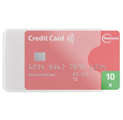 credit card sleeves - 10-pack - sturdy transparent plastic sleeve - protector for cards, protection