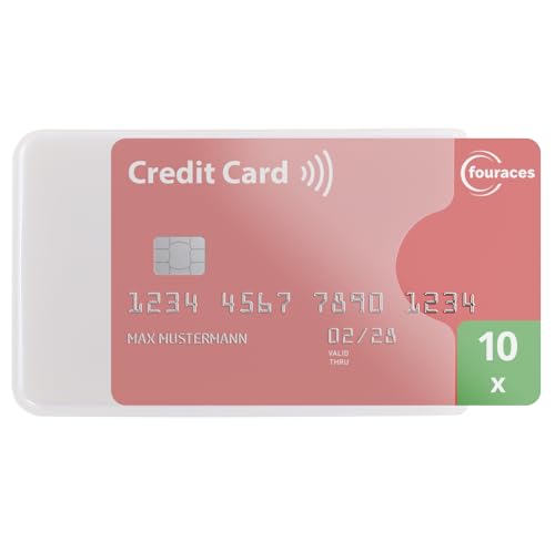 credit card sleeves - 10-pack - sturdy transparent plastic sleeve - protector for cards, protection