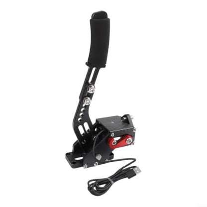 Aikeec 64Bit PC USB Handbrake For PC Racing And Drifting Games, Compatible With For Logitech G27 G29 G920 And For Thrustmaster T500 T3000 Steering Wheels, Aluminum Alloy Construction, Black - size: Black