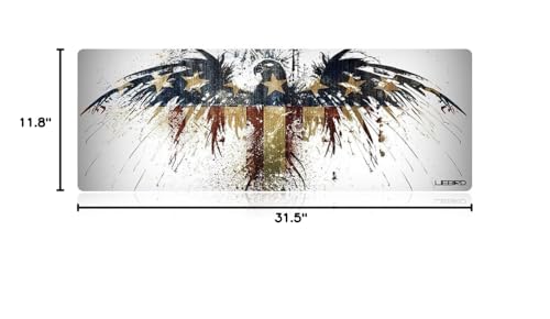 LIEBIRD® Extended XXXL Gaming Mouse Pad -31.5Lx11.8Wx0.12H- Portable with Extended XXL Size - Non-Slip Rubber Base - Special Treated Textured Weave with Precision Control (Eagle Flag) - color: Eagle Flag-XXL