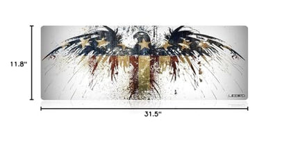 LIEBIRD® Extended XXXL Gaming Mouse Pad -31.5Lx11.8Wx0.12H- Portable with Extended XXL Size - Non-Slip Rubber Base - Special Treated Textured Weave with Precision Control (Eagle Flag) - color: Eagle Flag-XXL