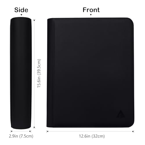 Top loader Binder, Holds 432 Top Loaders, 9 Pockets Top Loader Binder with Sleeves for Cards in 3'' x 4'' Top loaders - color: Black