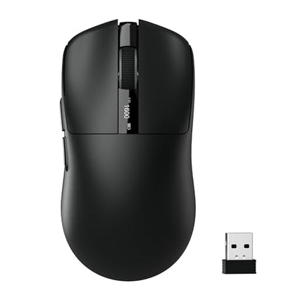 Keymatic G58 Wireless Gaming Mouse, 24000 DPI,Lightweight, Tri-Mode Rechargeable Wireless Mouse with 4 Programmable Buttons, LCD Screen, Dual Battery Rechargeable Compatible with PC, Mac-Black