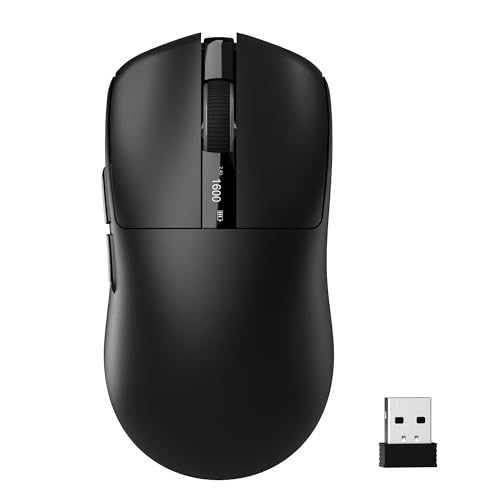 Keymatic G58 Wireless Gaming Mouse, 24000 DPI,Lightweight, Tri-Mode Rechargeable Wireless Mouse with 4 Programmable Buttons, LCD Screen, Dual Battery Rechargeable Compatible with PC, Mac-Black