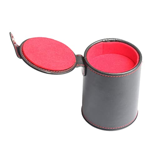 Abaodam Double Layer Silent Dice Cup for Ktv Bar Games Pu Leather and Felt Dice Storage for Parties and Entertainment