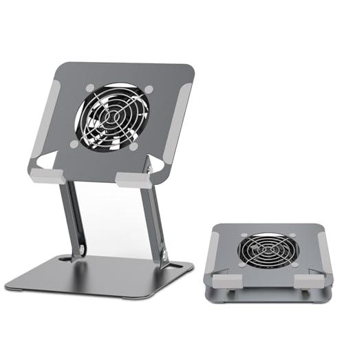 Cooling Stand for Surface Pro,Tablet Cooler Stand Holder with Quiet Fan Heavy Duty for iPad Pro Air Series,Microsoft Surface Series,Samsung Galaxy Tabs,Portable Monitor...Up to 15'' Tablets-Grey - color: Grey