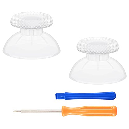 eXtremeRate Clear Replacement Thumbsticks for PS5 Controller, Custom Analog Stick Joystick for PS4 Controller Universal - color: Clear