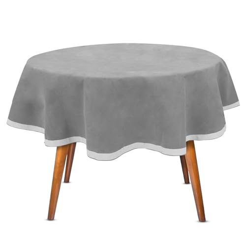 54" Round Card Table Cover - Soft Game Table Cover for Scratch Protection & Noise Reduction- Non-Slip Tablecloth for Cards, Tiles, & Drinks- Perfect for Bridge, Mahjong, Poker, Canasta & Game Nights - color: Silver Gray, size: 54" (Round)