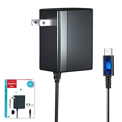 Charger for Nintendo Switch with 5FT Charging Cable, AC Power Supply Adapter for Nintendo Switch/LITE/OLED Work as Original Charger, Support Switch TV Dock Mode Output 15V2.6A USB C Chargers - size: 5FT