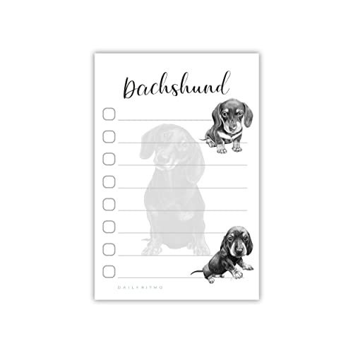 Dachshund Sticky Notepad to Do List | Weiner Dog Lover Gifts for Women | Office School Supply Sticky Notes 4"x6" 50 Pages - size: Dachshund