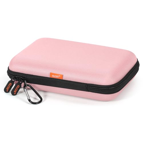 Gentle-Pink Hard Shell Carrying Case for External Hard Drive | Hard Disk, Power Bank, Charger, Cable, Tool, Electronic Accessories - Large Storage Pouch Portable Travel Bag Case - color: Gentle-Pink
