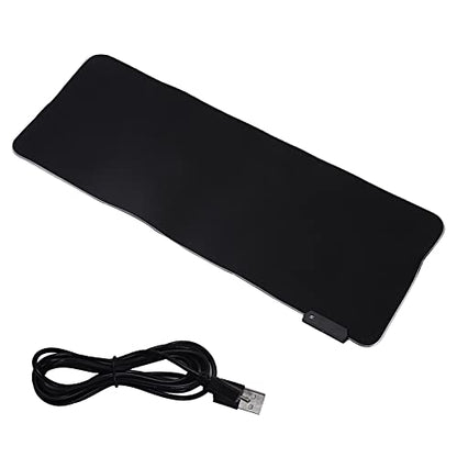 RGB Light Mouse Pad with USB Interface, Rubber Thicken Gaming Mousepad, 3 Lighting Modes LED Mat for PC Laptop, Non - Slip Base with 1.8m Charging Cable