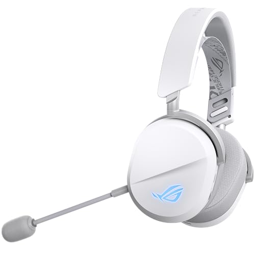 ASUS ROG Pelta Wireless Gaming Headset with Detachable Mic – Tri-Mode (BT, 2.4GHz, USB-C) 50mm Titanium-Plated Drivers, 70Hr Battery, Ergonomic, Lightweight, for PC, PS5, PS4, Switch, Mobile - White - color: WHITE
