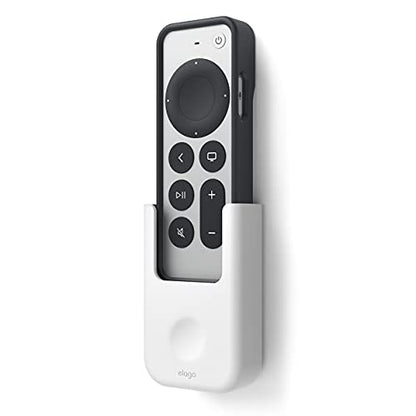 elago Universal Remote Holder Mount Compatible with Apple TV and All Other Control Devices - Adhesive Tape or Screw Mounting Options, Available Wired Charging [Small] [3rd & 2nd Gen] [White] - color: White, size: Small - 2&3 Gen