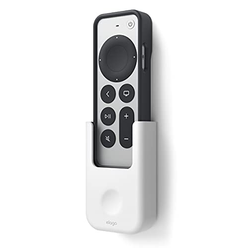 elago Universal Remote Holder Mount Compatible with Apple TV and All Other Control Devices - Adhesive Tape or Screw Mounting Options, Available Wired Charging [Small] [3rd & 2nd Gen] [White] - color: White, size: Small - 2&3 Gen