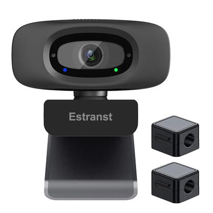 2K Quad HD Webcam with Privacy Cover & Noise-Canceling Microphone & USB C Adapter, Video Web Streaming Camera for PC Computer Desktop Laptop Mac Zoom Teams &More, 2pcs Cable Organizer - style: Webcam + 2pcs Cable Organizer