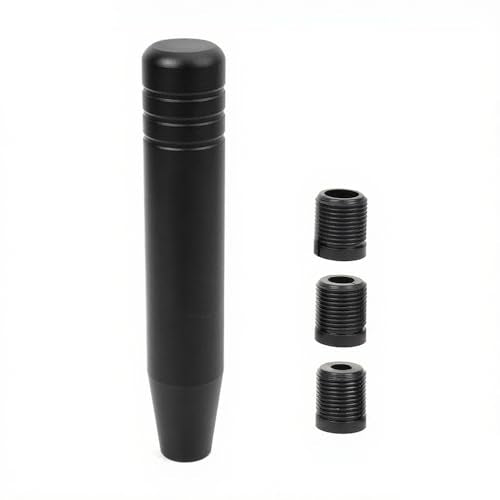 Universal Shift Knob with M8/M10/M12 x 1.25 Adapters, Heavy Duty Gear Shifter Handle for Most Vehicles, Easy Installation, Aluminum Alloy Non-Slip Grip, 7.09 Inch, Black - color: Black, size: 18cm