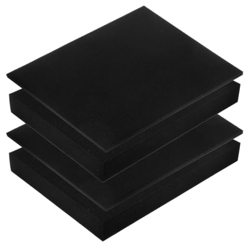 4pcs Cuttable Black Sponge Foam Inserts for Toolbox and Fragile Items Packing and Shipping, Soundproof Foam Sheets for Protective Cushioning and Storage