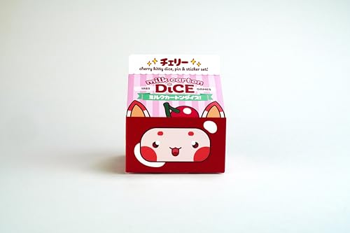 1985 Games Cherry Cat Milk Carton Dice Set – Milk Carton-Inspired Dice for DND | TTRPGs & Tabletop Roleplaying - color: Cherry