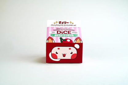 1985 Games Cherry Cat Milk Carton Dice Set – Milk Carton-Inspired Dice for DND | TTRPGs & Tabletop Roleplaying - color: Cherry
