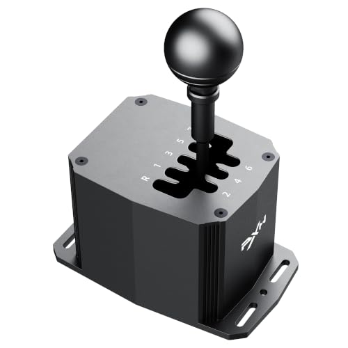 PXN SF U H-Pattern Shifter, 7+R CNC Metal Gear Shifter | Dual Hall Sensors, Spring-Ball Mechanism, USB & PXN Base Compatible for PC Sim Racing