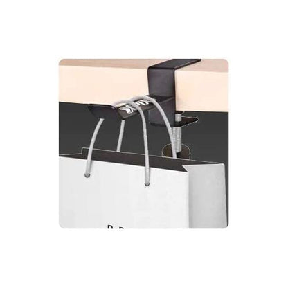 Metal Headphone Headset Holder Hanger with Under Desk Design Mount Clamp Clip Grip - Hooks onto Surface Without Glue Or Mess - Fits Headphones