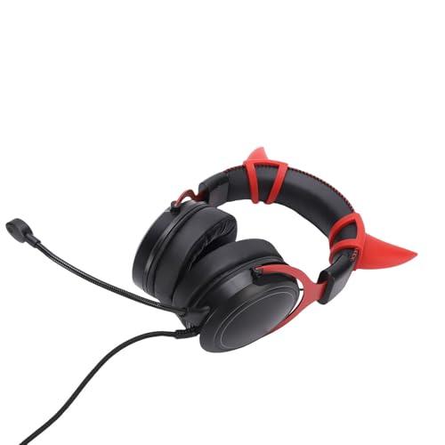 Sealed and Soundproof Gaming Headset Wired PC RGB Luminous Noise Reduction Over Ear Headphones with Mic Comfortable Wearing for Immersive Gaming, Noise Reduction Over Ear Headphones (Black - color: Black Red