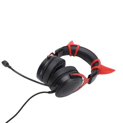 Sealed and Soundproof Gaming Headset Wired PC RGB Luminous Noise Reduction Over Ear Headphones with Mic Comfortable Wearing for Immersive Gaming, Noise Reduction Over Ear Headphones (Black - color: Black Red