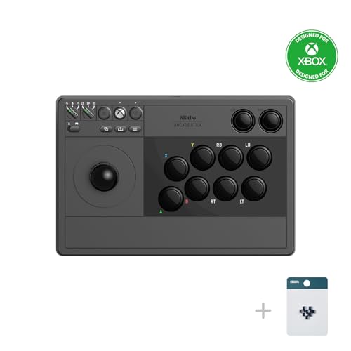 8BitDo 2.4g Wireless Arcade Fight Stick with 3.5mm Audio Jack, Mic Mute Button & Joystick Mapping Button for Xbox Series X|S, Xbox One and Windows 10 - Officially Licensed (Black) - color: Black
