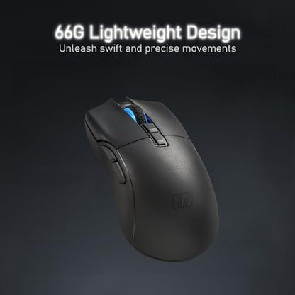 iRocks M31R Wireless Gaming Mouse, Triple Mode 2.4G/ Bluetooth/USB-C Detachable Cable Gaming Mouse, Kailh GM8.0 Mouse Switches, Advanced PixArt PAW3395 Optical Sensor, Up to 26,000 DPI - Black - color: Black