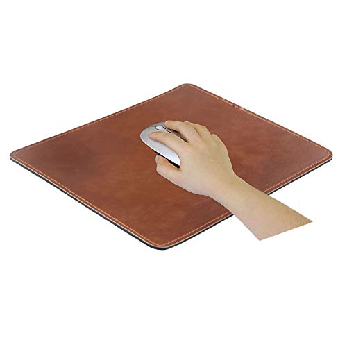 Non-Slip Rubber Base Leather Mousepad for Laptop Computer PC Personality Desings Gaming Mouse Pad Mat 9.45 X 7.87 inch (Leahter Mouse Pad-Coffee, 9.45 X 7.87 inch) - color: Leahter Mouse Pad-Coffee