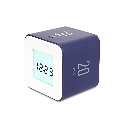 mooas Multi Cube Timer/Rotating Flip Clock Timer (Violet), Simple Operation, Digital Clock & ADHD Block Time Timers Management for Kids Desk Kitchen Study Classroom Cube 5,10,20,30 min Setting - color: Violet
