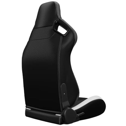 2 Pcs Adjustable Universal Racing Seats with Double Sliders, Reclinable Bucket Seats, 1 Pair of Sport Seats for Vehicles (Black&White-B) - color: Black&White-B