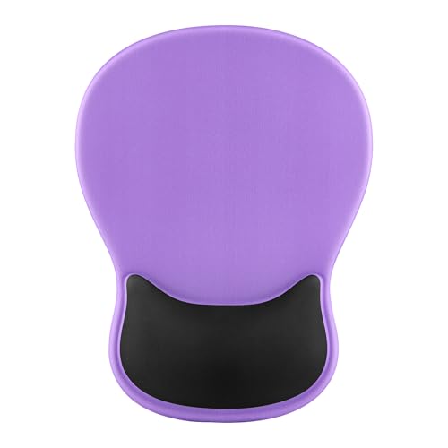Ergonomic Mouse Pad with Wrist Rest - Gel Wrist Support Mousepad with Non-Slip PU Base for Computer, Laptop, Office & Home - color: Purple + Black, size: 7.6L x 10.2W inches